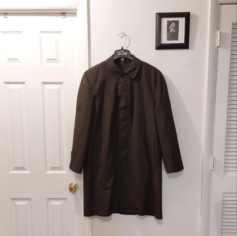 Vintage Dark Brown Trench Coat Size 40R - Picture 2 of 15